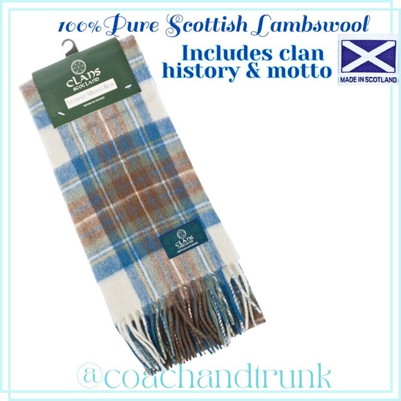 Scarf Scottish Lambswool CLAN HISTORY & MOTTO INCLUDED GUARANTEED 100% NWT - Picture 1 of 5